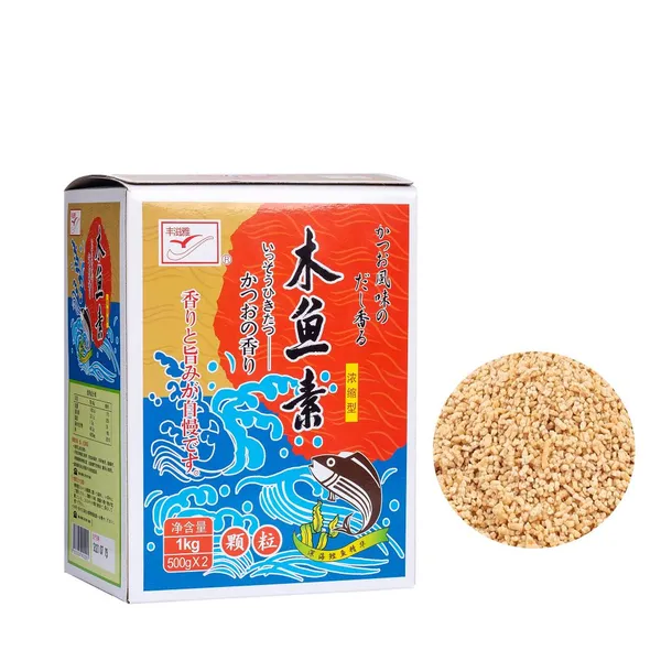 Katsuobushi Seasoning Type A and Type B: 1kg per box, with 2 bags inside each box; 5 boxes or 10 boxes per carton.