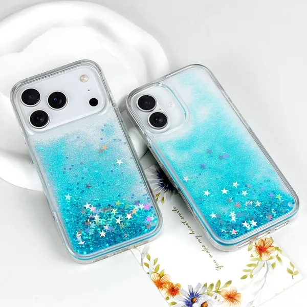 Специальный чехол для телефона iPhone 13, 14, 15, 16, 17 Pro Max с жидким песком для задней крышки мобильного телефона
