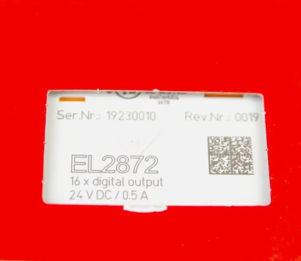 BECKHOFF EL2872 EtherCAT 16-Channel Digital Output Terminal 24V DC 0.5A High Density I/O Module photo-4