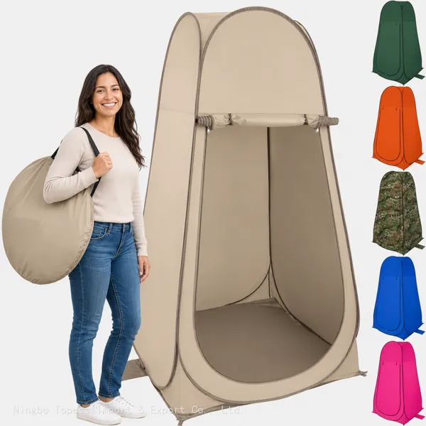 Pop Up Changing Tent, 3.3 x 3.3 x 6.2ft, Camping Shower Tent for Portable Toilet Stall or Dressing Room With Carry Bag