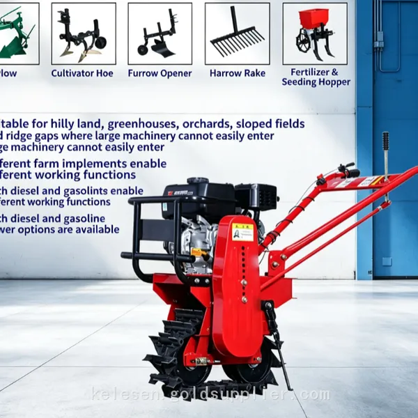 Kelesen Agriculture Hand Garden 7.5hp 180diesel Engine Rear Tine Roller Chain Power Tiller Walking Tractor for Sale Kenya photo-5
