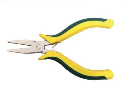 5 Inch Mini Flat Nose Pliers, CR-V Alloy Steel Mini Flat Jaw Pliers With Yellow-Black Non-slip TPR Handle
