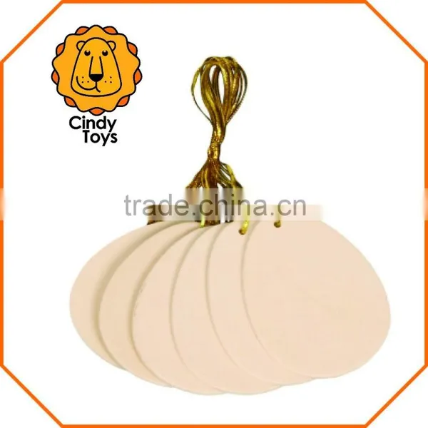 DIY Wooden Hanging Ornaments Easter Eggs Set of 6 for Easter photo-3