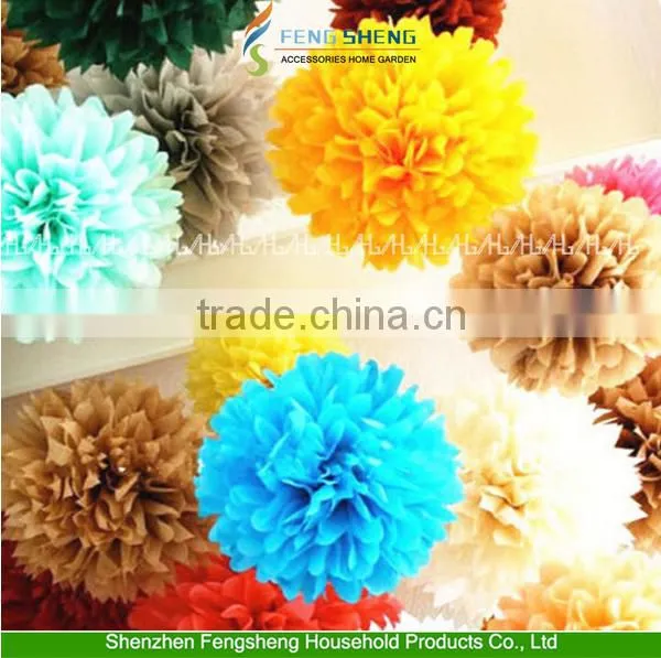 10" Tissue Paper Pompoms Flowers Ball Wedding Table BabyShower Decoration photo-2