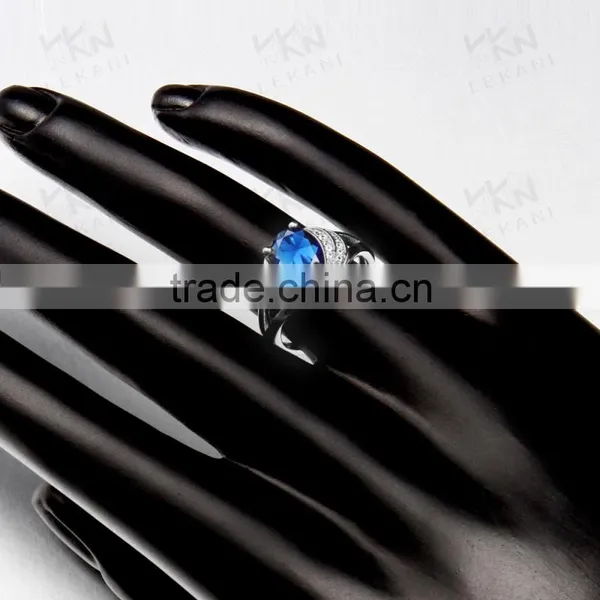 2015 Latest Popular Light Large Blue Natural Stone Rings for Young Women photo-5
