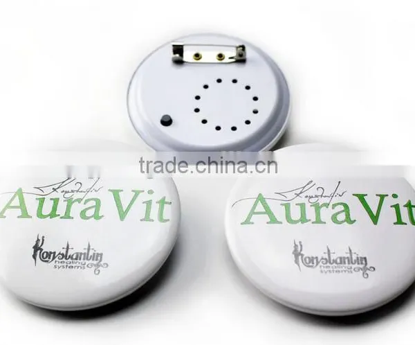Newly Design Fashional Round Shaped Plastic Material Badge Portable Clip With Sounds for Party
