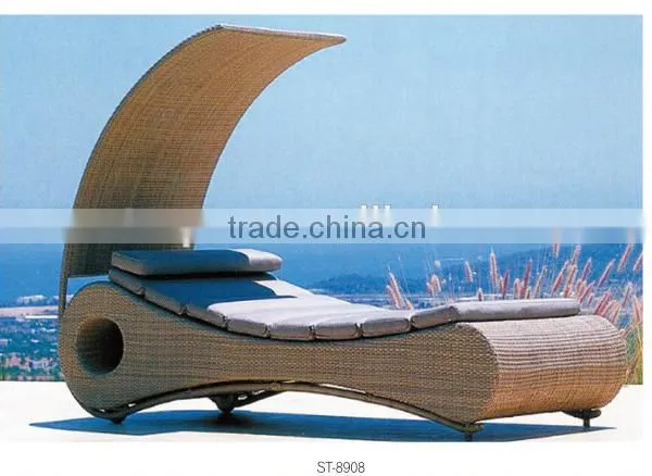2014 Latest Design Rattan Outdoor Furniture Sun Bath Lounge Bed for Foshan Guangdong Quality Choice