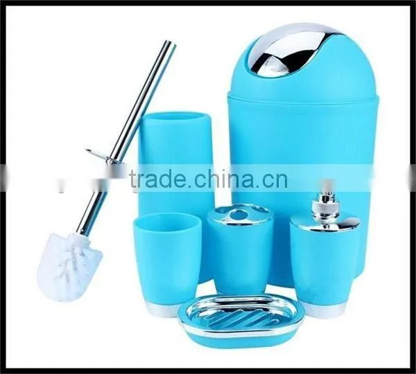 Wholesale Hot Selling 6 Pieces/Set High Quality Plastic Bathroom Set Bathroom Accessory photo-6