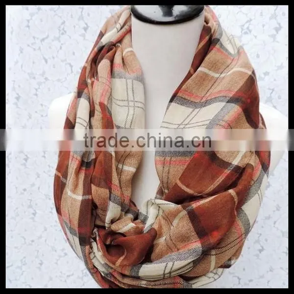 2014 Grid Many Colors Infinity Scarve l. Holiday Scarf. Valentine Scarf. CREAM and Colorful Scarf at Stock photo-4