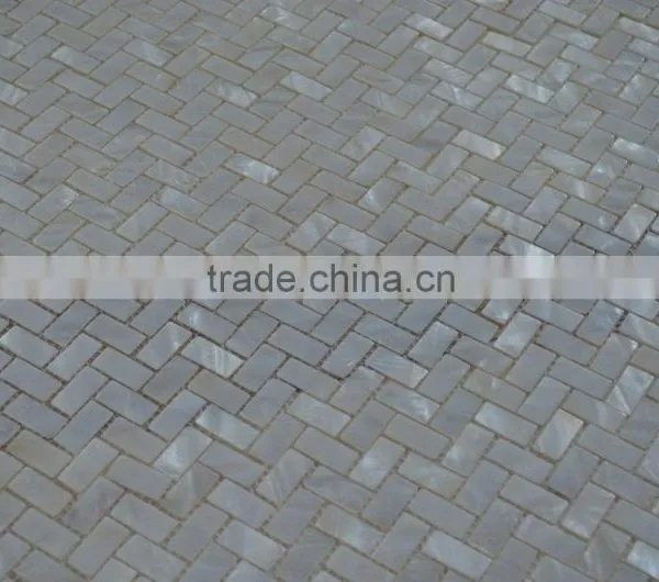 Herringbone Pattern Convex Freshwater Shell Mosaic With Joints photo-2