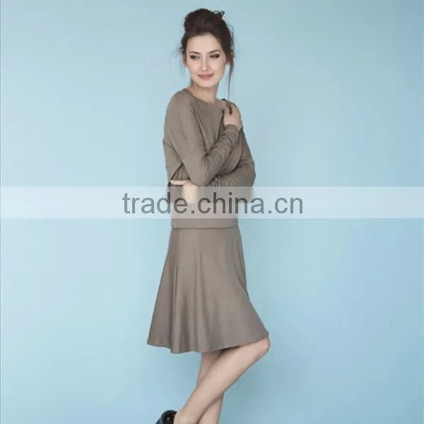 Beige Dress Dress With Sleeves Button Back Dress photo-2
