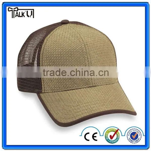 Casual Style Custom Straw Pattern Baseball Cap Snapback Hat photo-4