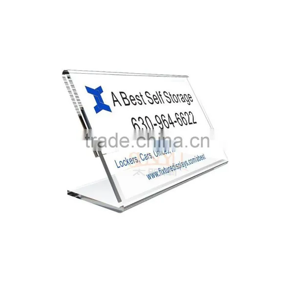 Supermarket L-shape Clear Acrylic Insert Sign Holder photo-2