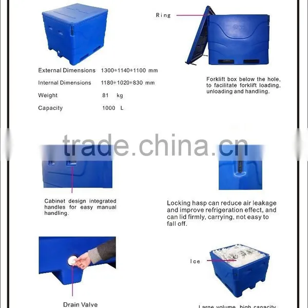400L Insulated Ice Box for Fish Transport Use on Vessel Fish Store Container Fish Bins photo-6