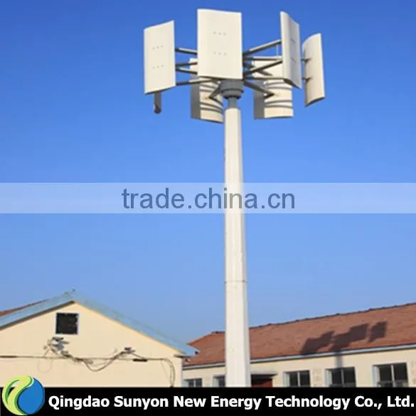 5000w Five Blades Vertical Axis Wind Turbines With Off-grid System