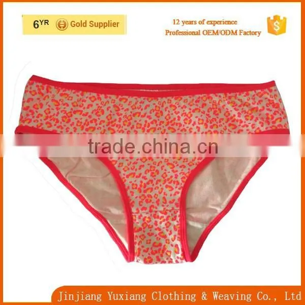 Top Selling Orange Allover Print Cotton Young Girl Sexy Underwear