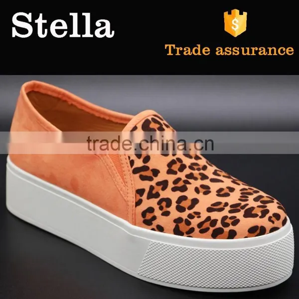 Custom Manufacturer Fashion Leopard Print Flat Platform Shoes