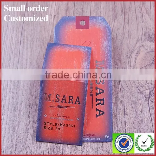 Fashion Fancy Small Folded Paper Jeans Luggage Hang Tag photo-2