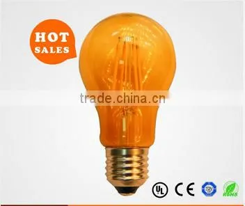 360 degree A60 4W dimmable led filament bulb amber