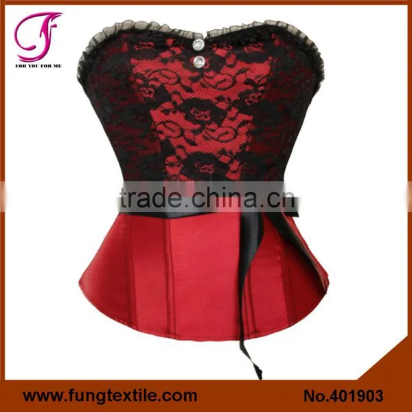 401901 Woman Satin Sexy Lace Wedding Shaper White Bridal Corset With Belt photo-3
