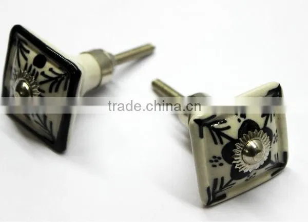 Hand Painted Natural Base Latest Design Ceramic Knobs - Ready to Use