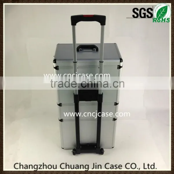 Professional Make up Barber Tool Trolley Case ABS Aluminum Tool Case With Wheel Quality Choice photo-4