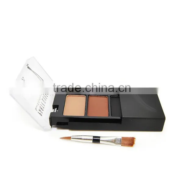 Hot Sale 3 Color Eye Brow Kit Eyebrow Powder And Eyeliner Palette With Eyebrow Brush photo-2