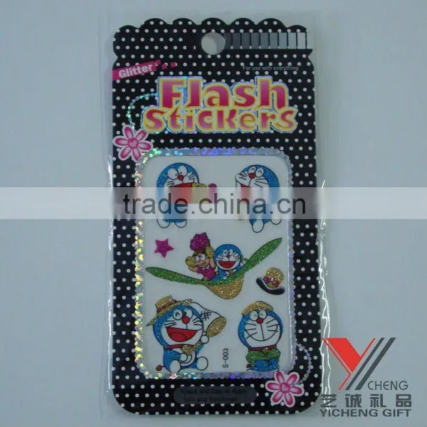 Popular Kid Cartoon Glitter Sticker