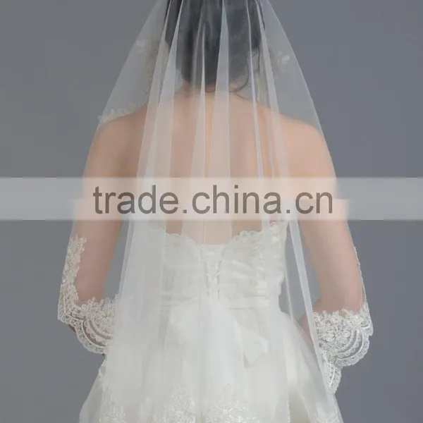 Wedding Dresses Long Veil Patterns Online Shopping French Lace Bridal Veils photo-3
