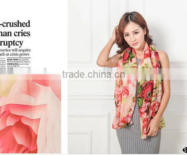 Butterfly Printed Scarf/chiffon Cheap Scarf/mix Design Fashion Scarf photo-5