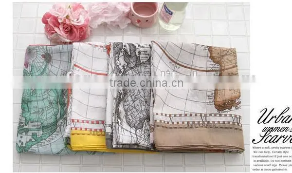 Word Map Printing Fashion Scarf,latest Design Wholesale Cheap Scarf,large Scarf photo-2