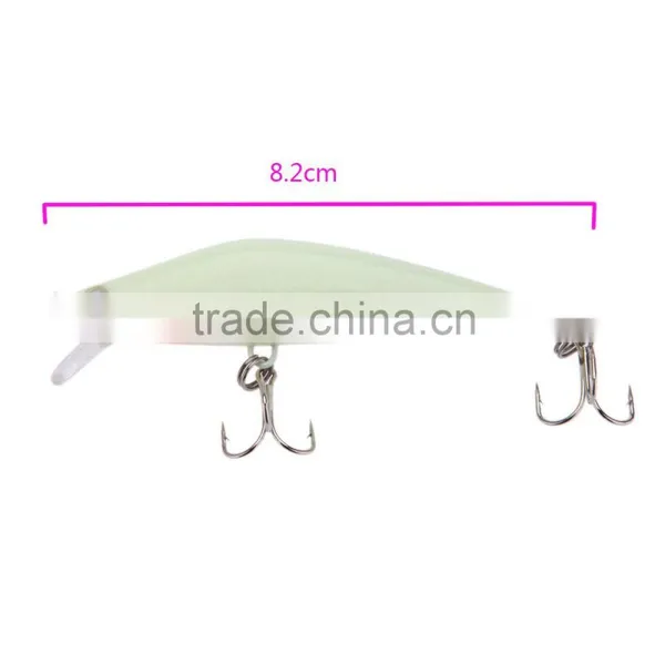 3D Luminous Night Bait Minnow Lure Hard Bait Lure Fish Hook 82mm 8g Artificial Fishing Tackle Accessory With Two Triangle Hooks photo-4
