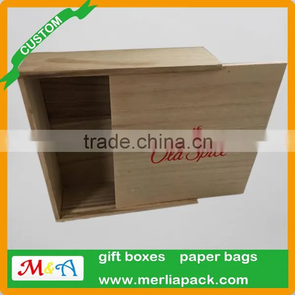 NEW MEDIUM SLIDE TOP WOOD STORAGE BOX SLIDING UNFINISHED PINE WOOD BOX 10''X8''X3'' photo-2