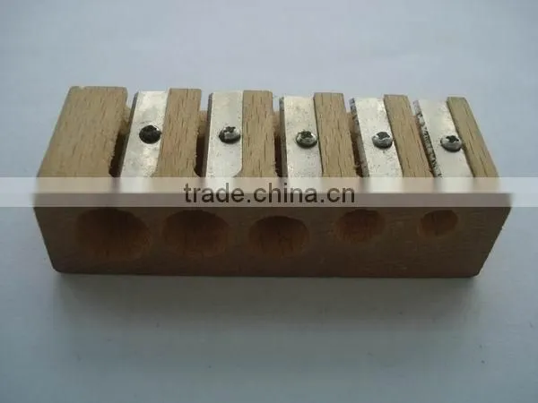 New Multi-function Five Holes Wooden Big Pencil Sharpener photo-2