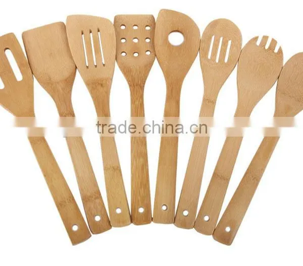 SP208 Sets of 8 Pcs Bamboo Kitchen Cooking Utensil in Bamboo Holder photo-2