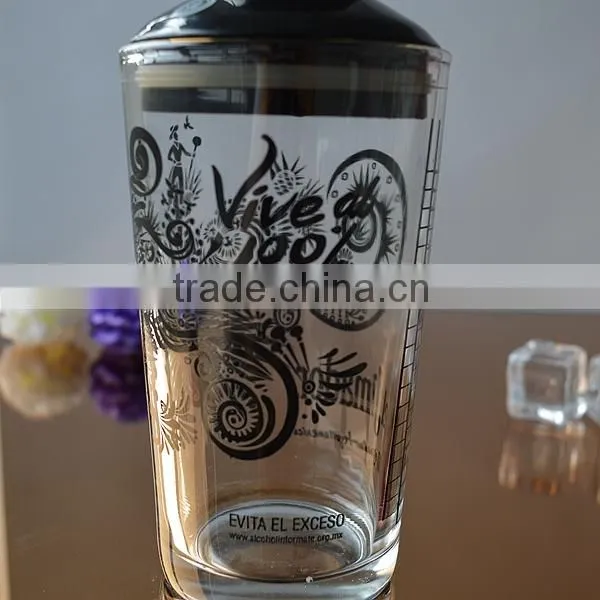 Barware Glass Cocktail Shaker With Plastic Lid photo-2