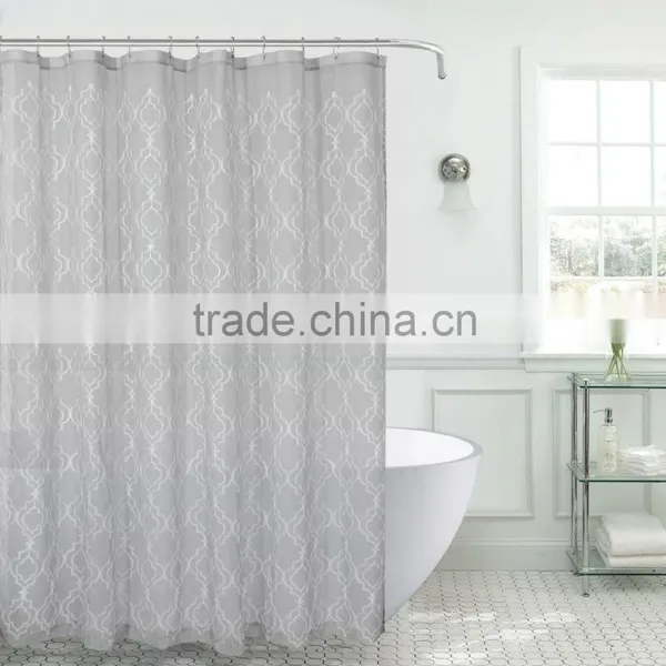 Polyester Print Textile Bathroom Shower Curtain Panel