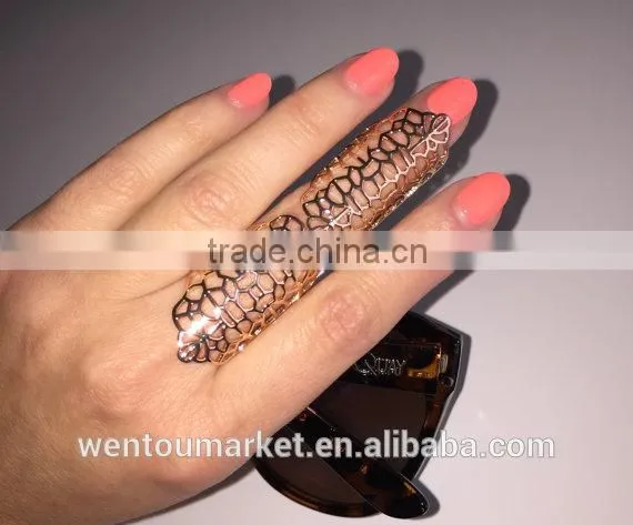 Full Finger Statement Ring Adjustable Armor Rose Gold Cockta Ring Birthday Christmas Gift