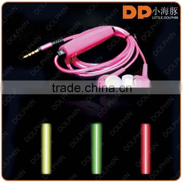 New Products 2016 Noise Cancelling Glow Earbuds Ear Piece 3.5mm EL Wired Glowing Headphone EL Earphone photo-4