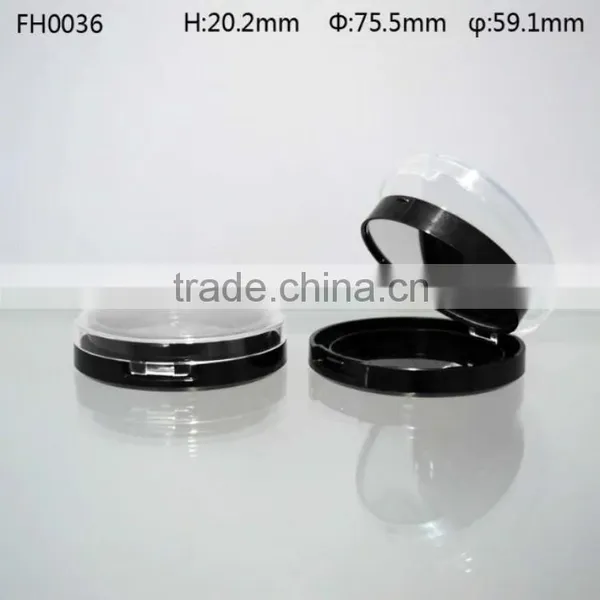 China Supplier Hot Sale Customized Round Black Empty Makeup Compact Powder Case photo-2