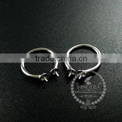 925 Solid Sterling Silver Pearl Bezel Ring Adjustable Ring DIY Supplies Jewelry Findings 1212021 photo-2