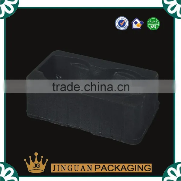 Hot Sale Packaging Disposable Black PP Flocking Plastic Cosmetic Tray Blister photo-3