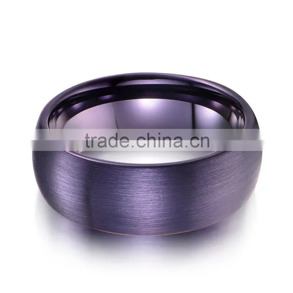 Purple Plating Tungsten Engament Wedding Ring for Men Domed photo-3