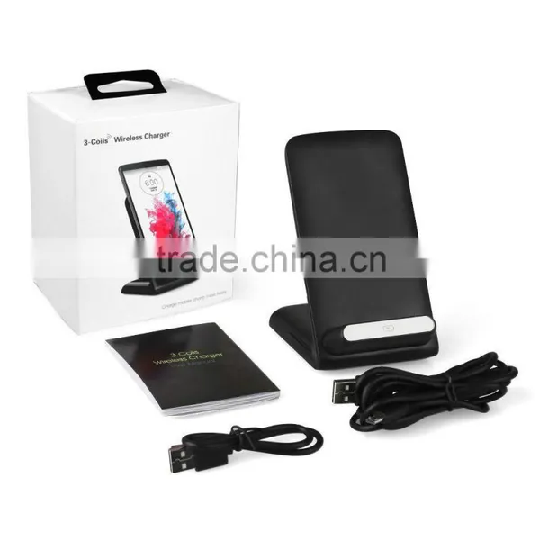 Universal 3 Coils Wireless Charger Phone Stand Cradle For All Qi-enabled Smartphone photo-5