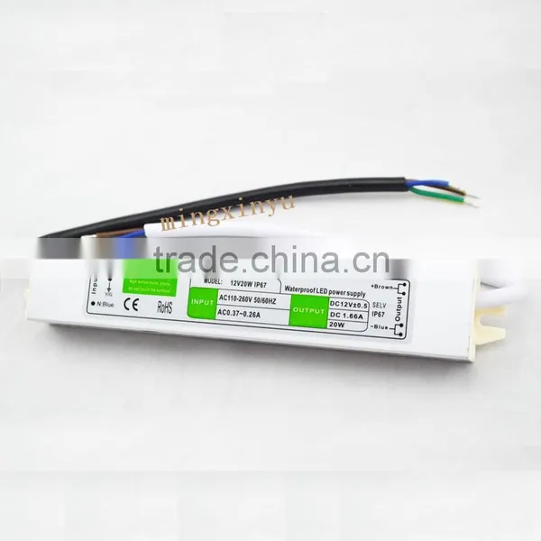 dc 24v 20w Waterproof Ip67 Constant Voltage Led Driver , Outdoor Switching Power Supply photo-2