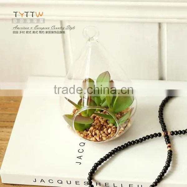 Micro Landscape Ecological Water Drop Cone Shape Meaty Plant Glass Vase DIY Glass Bottles Moss 16L009 photo-2