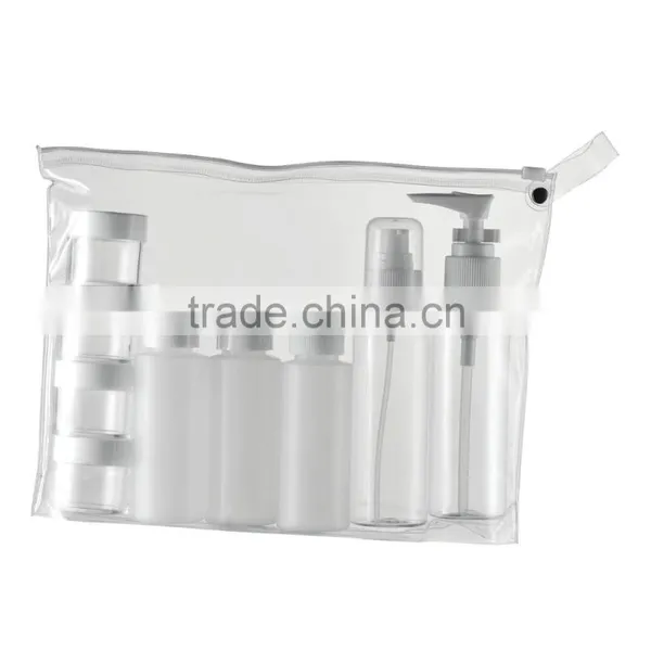 4 pc TRAVEL KIT Empty Bottles Liquid Spray Pump Squeeze Lotion Container ST-14 photo-5