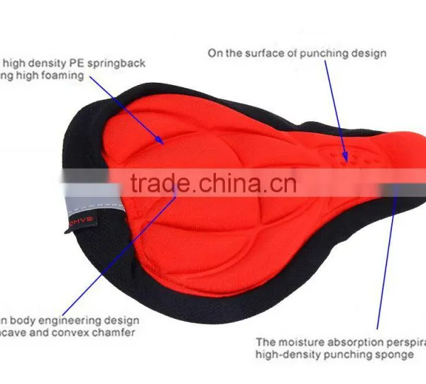 Bike Seat Cover 3D Memory Sponge Saddle Anti-slip Air-permeable Pad Cycling Cushion With Reflective Stripe Bicycle Accessories photo-5