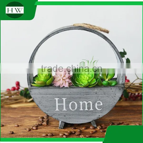 Modern Fancy Home Goods Decorative Hanging Antique Round Fancy Stand Wood Decoration Vase photo-4