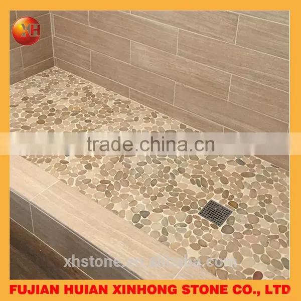 Beautiful Pebble Tile Stripe River Stone Tiles For Shower Floor photo-2